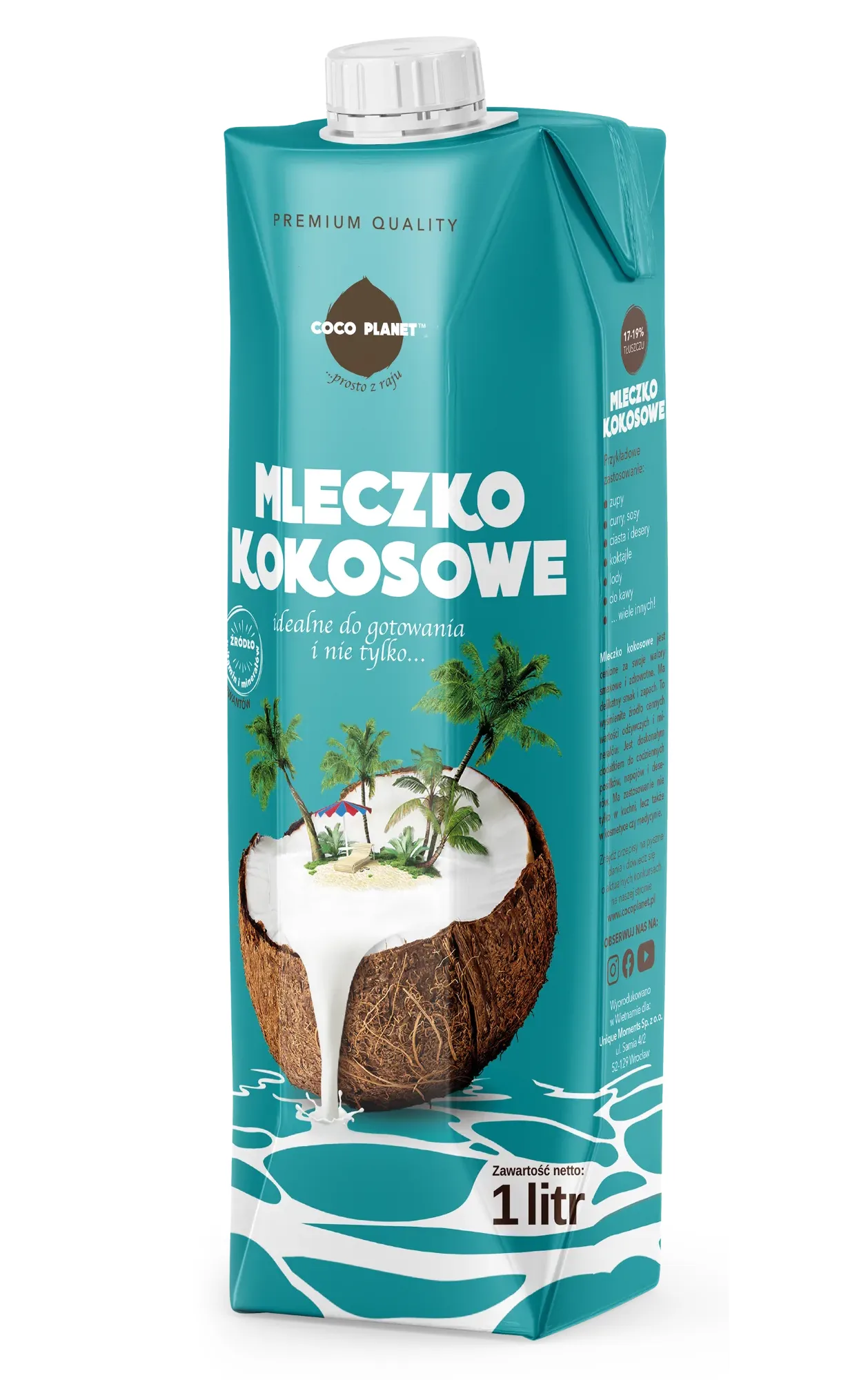 Mleczko Kokosowe 1l I 330 Ml Dobra Cena Hurtownia Wody I Mleczka