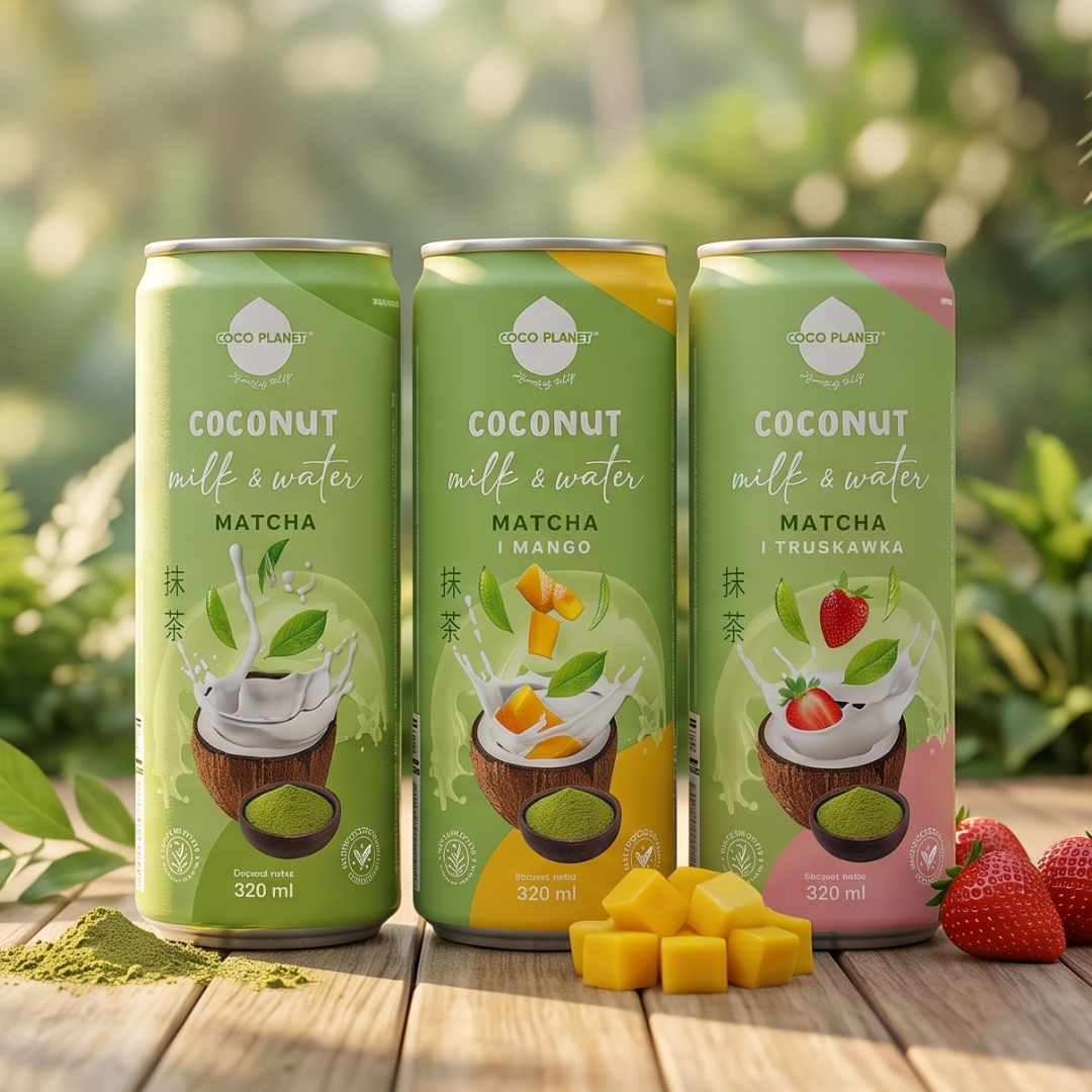 Coco Planet Coconut Milk & Water z matchą